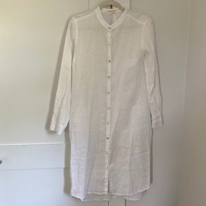 Eileen Fisher white linen dress